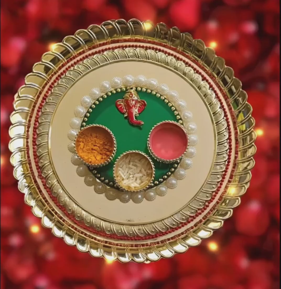 ✨ Navratri Special Decorative Pooja Thali with Ganesh Idol | Perfect for Pooja & Rituals ✨