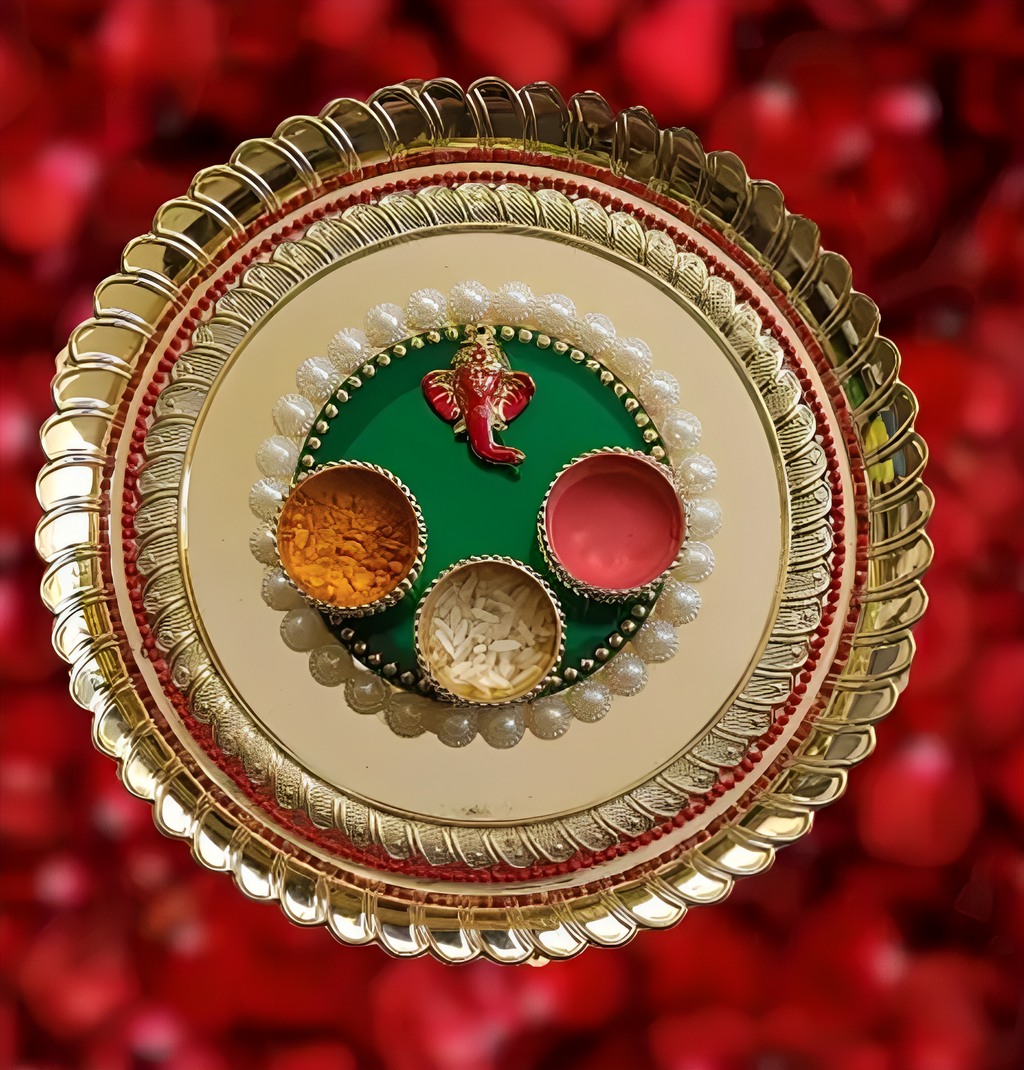 ✨ Navratri Special Decorative Pooja Thali with Ganesh Idol | Perfect for Pooja & Rituals ✨