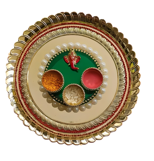 ✨ Navratri Special Decorative Pooja Thali with Ganesh Idol | Perfect for Pooja & Rituals ✨