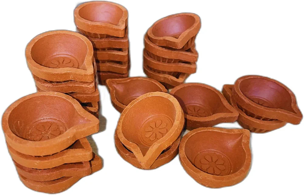 Festive Bazaar Clay Diya | Navratri Diya | Dipak |Clay Diya | Mitti ka Diya | Diwali Diya | Diyas | Agal Vilakku | Pack of 30